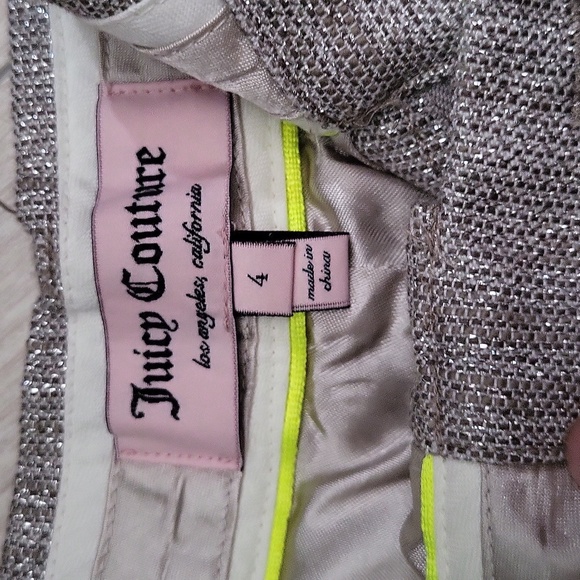 Juicy couture size 4 silver short shorts - Picture 2 of 6